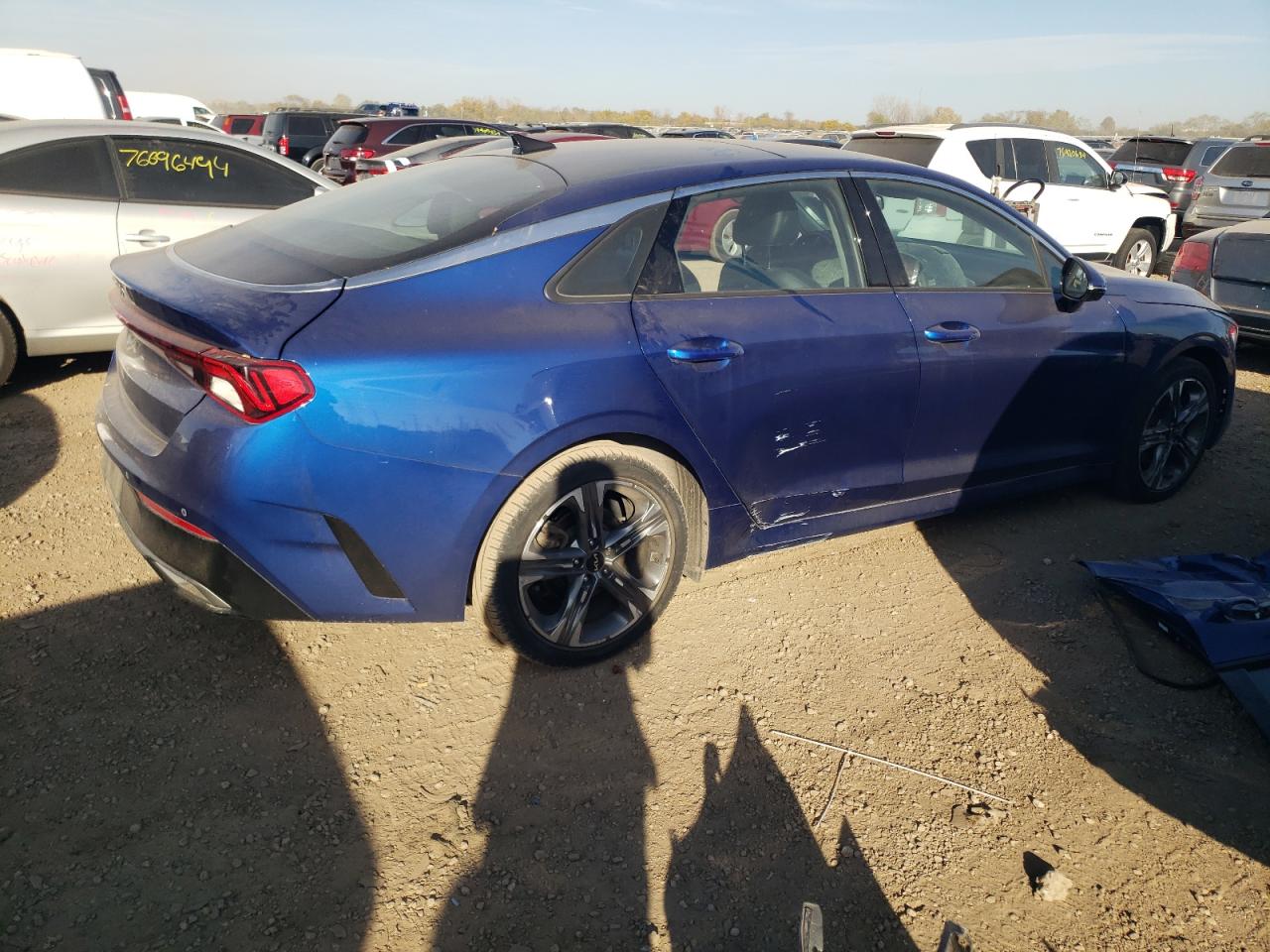 2022 KIA K5 VIN 5XXG34J25NG139673 Copart auction photo, side / front end damage thumbnail 3
