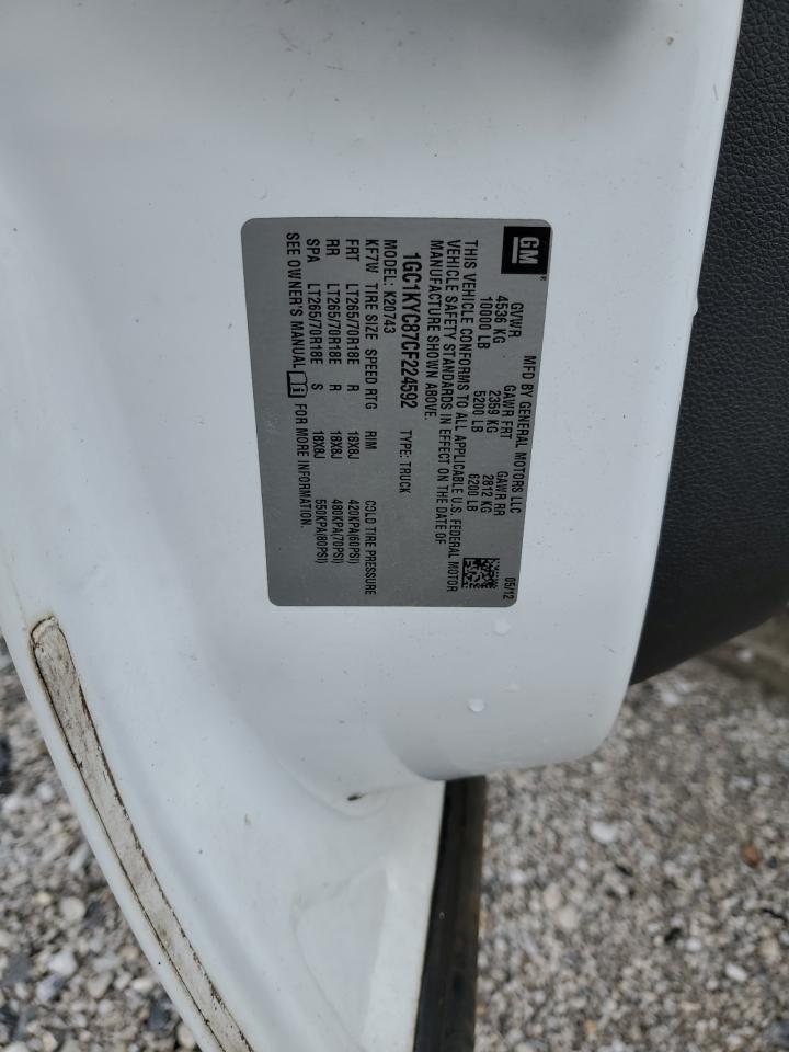2012 Chevrolet Silverado VIN 1GC1KYC87CF224592 Copart auction photo, front end / undercarriage damage thumbnail 14