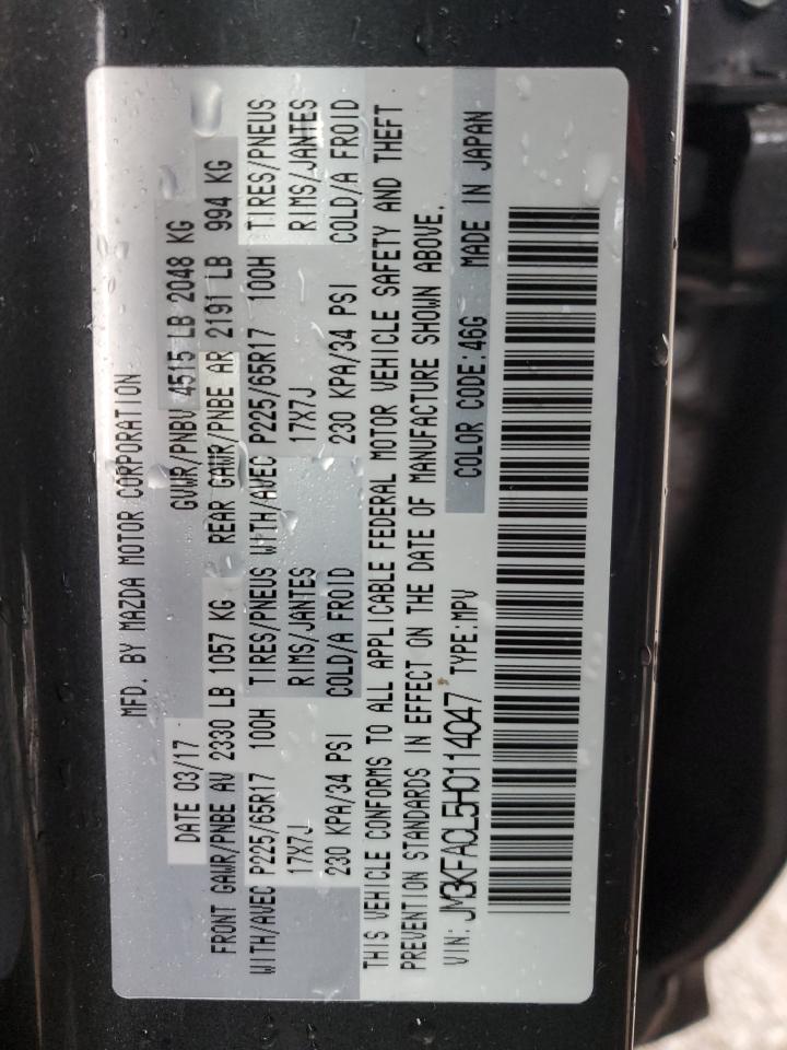 2017 Mazda CX-5 VIN JM3KFACL5H0114047 Copart auction photo, rear end / side damage thumbnail 12