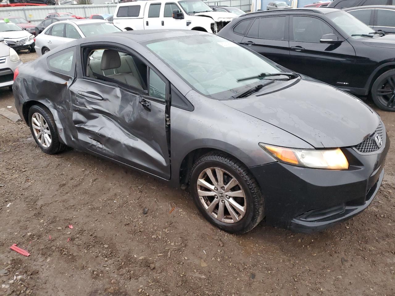 2012 Honda Civic VIN 2HGFG3B09CH514189 Copart auction photo, side / front end damage thumbnail 4
