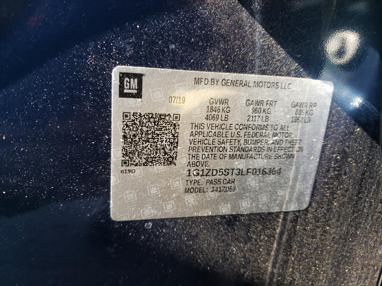 2020 Chevrolet Malibu VIN 1G1ZD5ST3LF016364 Copart auction photo, all over damage thumbnail 12