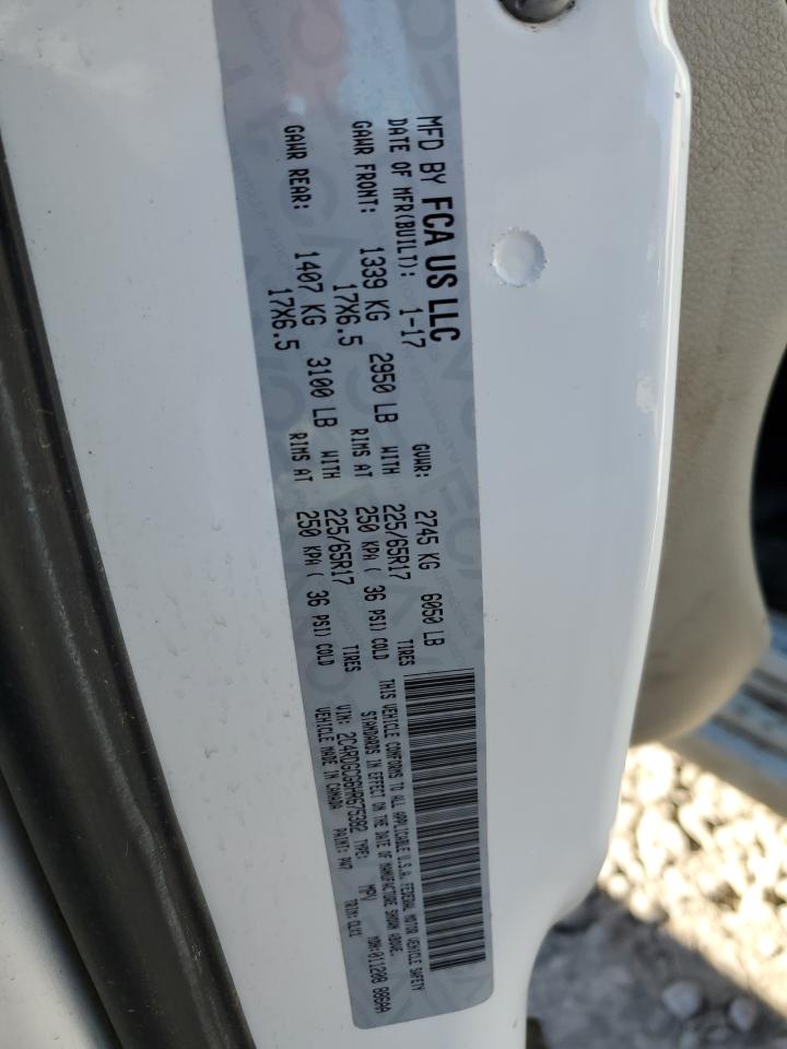 2017 Dodge Caravan VIN 2C4RDGCG6HR675382 Copart auction photo, front end / all over damage thumbnail 13