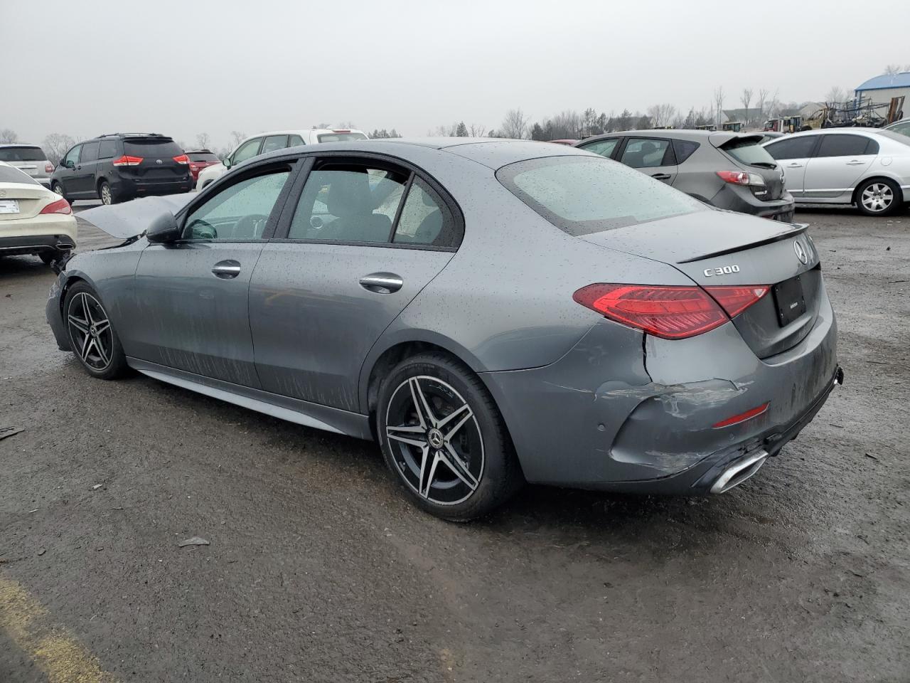 2022 Mercedes-Benz C-klasse VIN W1KAF4HB2NR044848 Copart auction photo, front end / side damage thumbnail 2