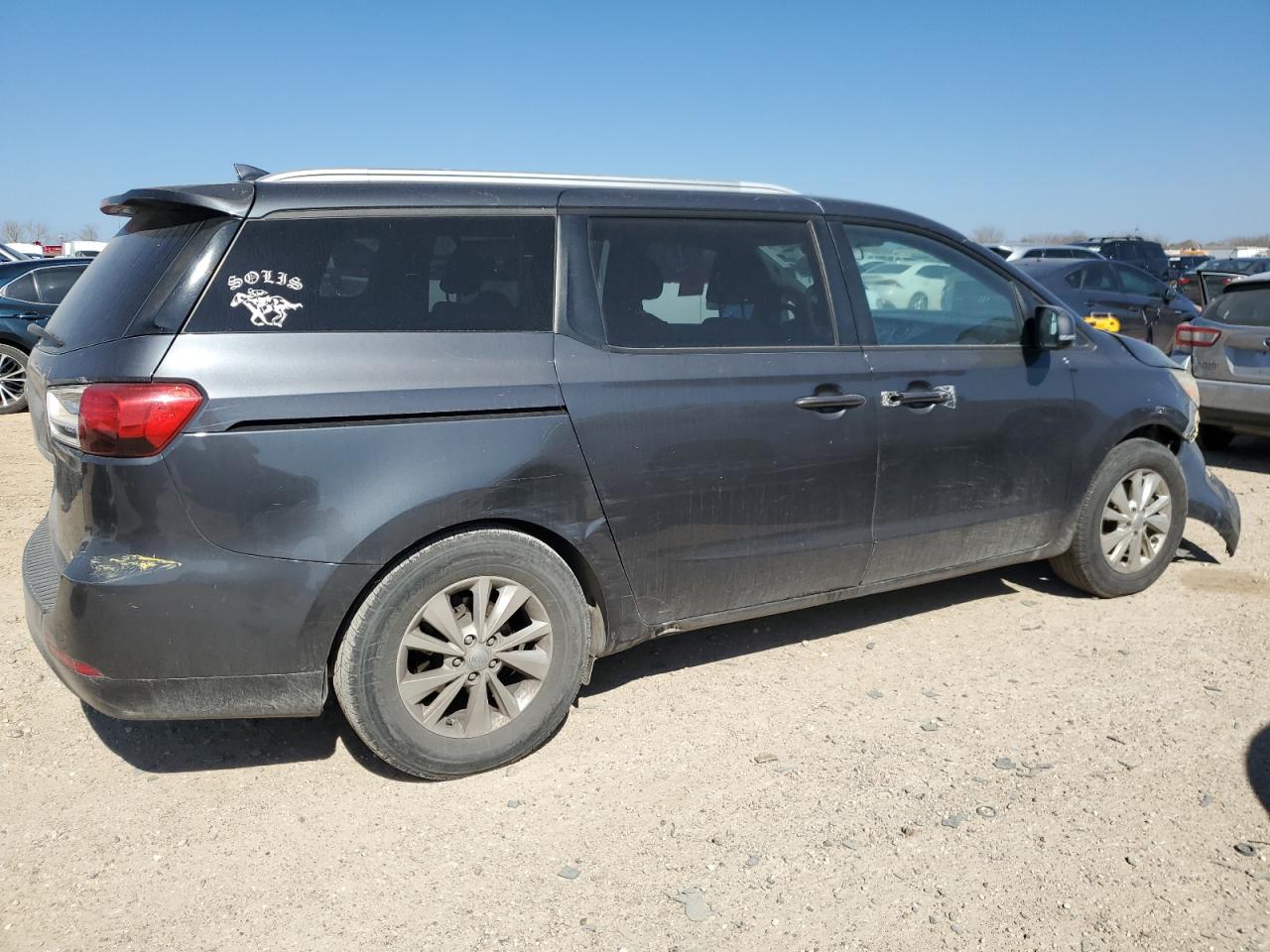 2015 KIA Sedona VIN KNDMB5C17F6057783 Copart auction photo, front end / side damage thumbnail 3