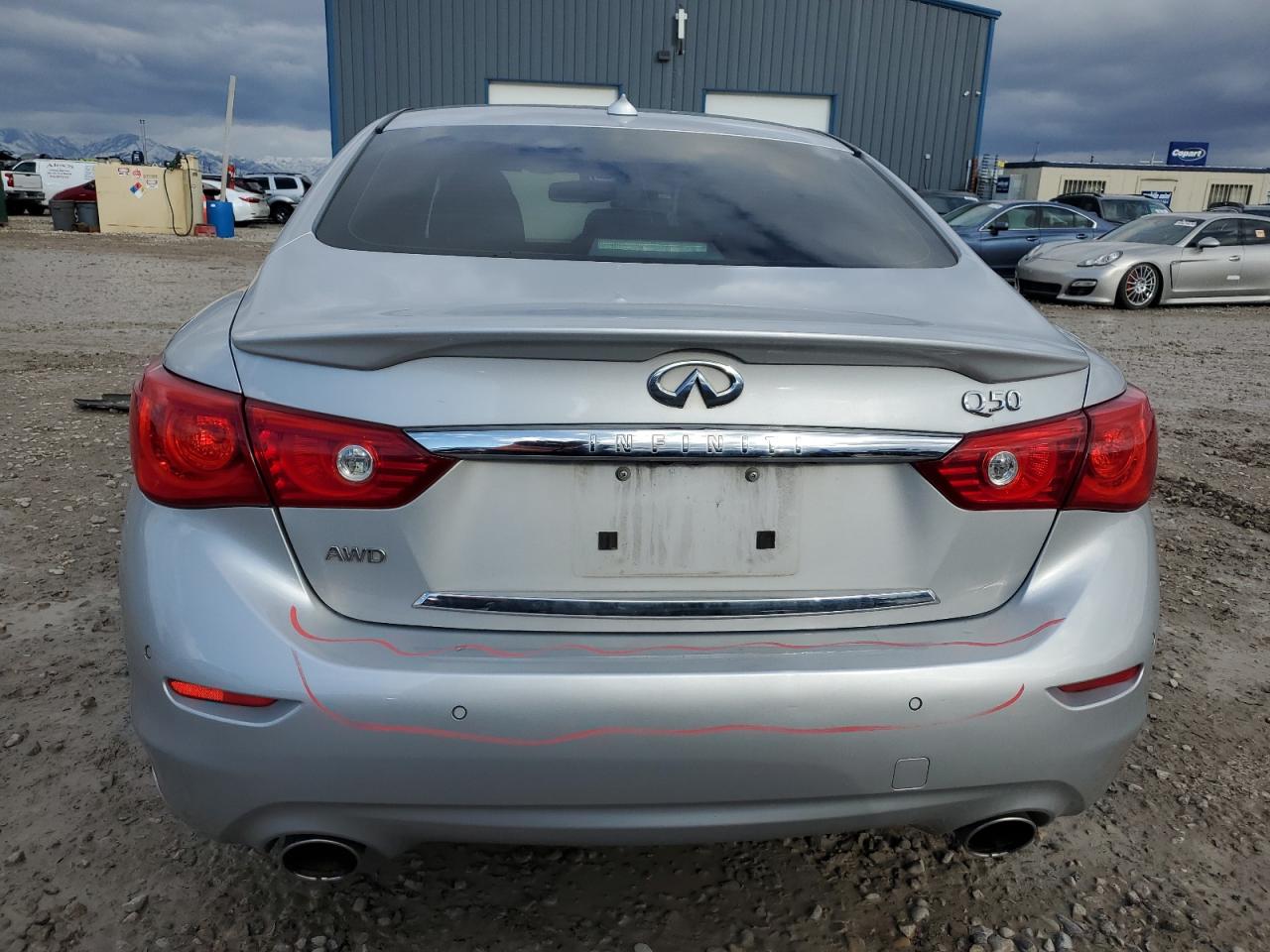 2014 Infiniti Q50 VIN JN1BV7AR4EM697353 Copart auction photo, front end damage thumbnail 6