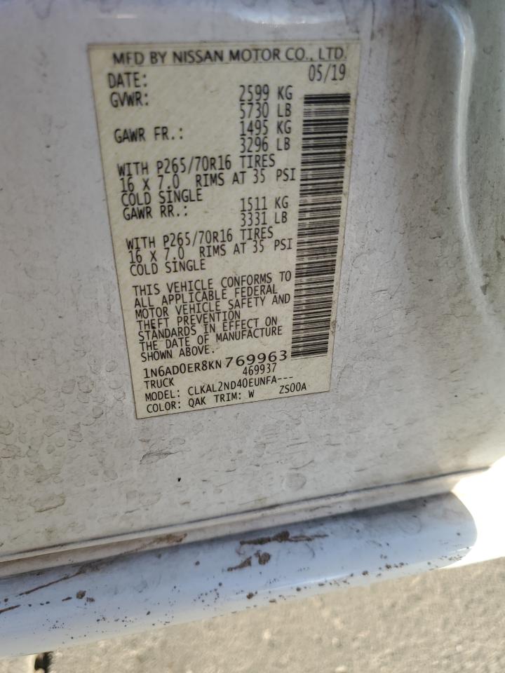 2019 Nissan Navara (Frontier) VIN 1N6AD0ER8KN769963 Copart auction photo, front end damage thumbnail 14