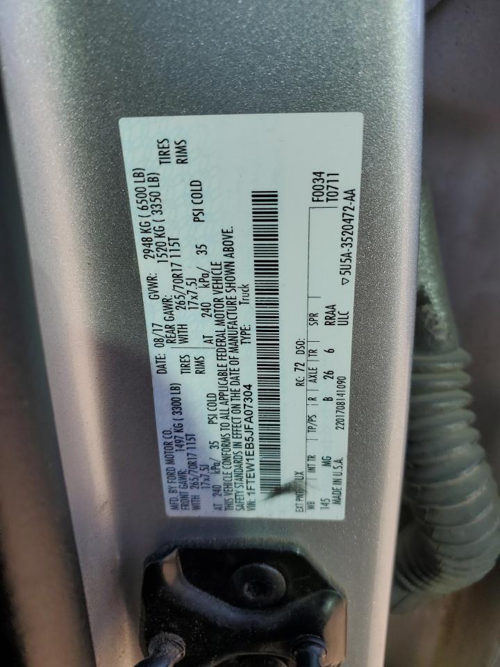 2018 Ford F-150 VIN 1FTEW1EB5JFA07304 Copart auction photo, rear end damage thumbnail 14