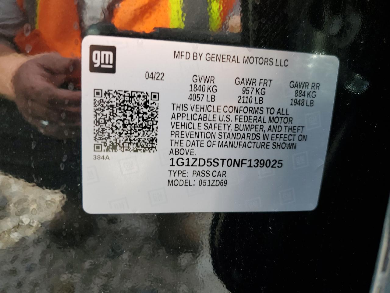 2022 Chevrolet Malibu VIN 1G1ZD5ST0NF139025 Copart auction photo, front end / side damage thumbnail 13