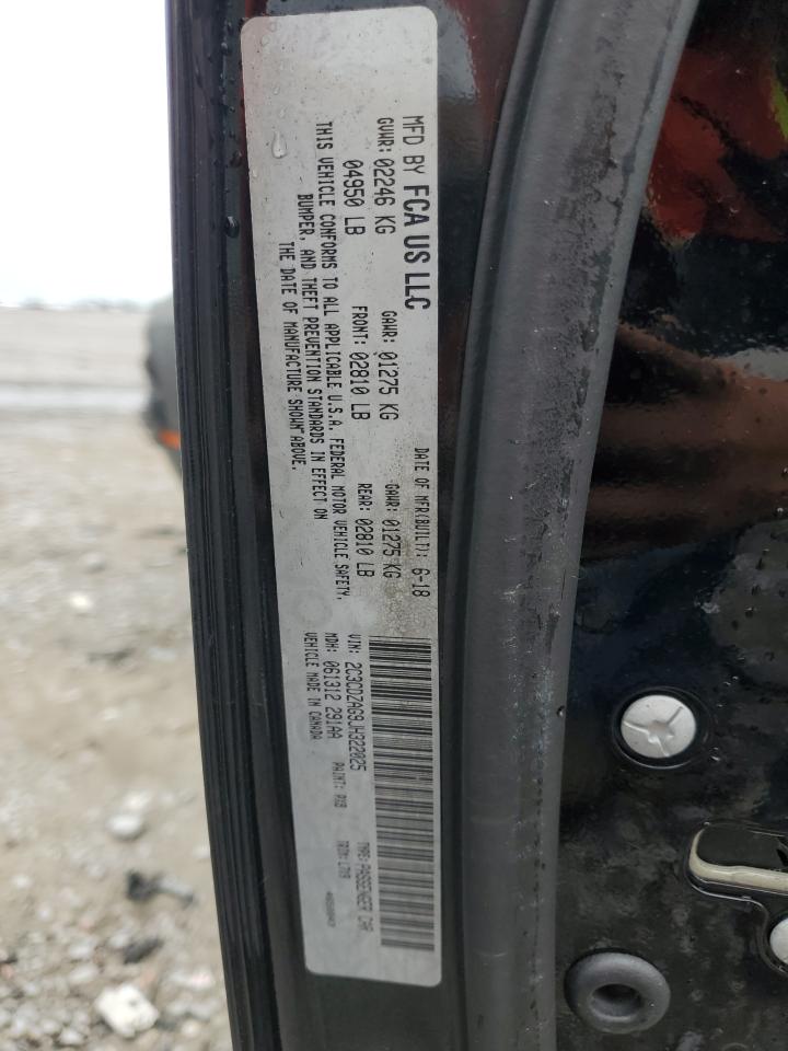 2018 Dodge Challenger VIN 2C3CDZAG9JH322025 Copart auction photo, burn damage thumbnail 12