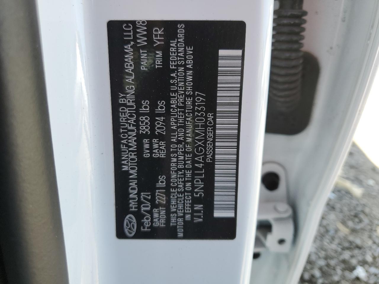 2021 Hyundai Elantra VIN 5NPLL4AGXMH033197 Copart auction photo, undercarriage / front end damage thumbnail 14
