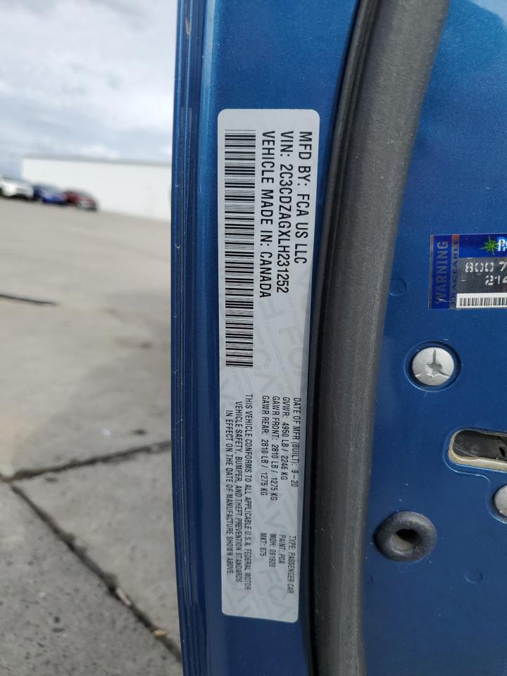 2020 Dodge Challenger VIN 2C3CDZAGXLH231252 Copart auction photo, front end damage thumbnail 13