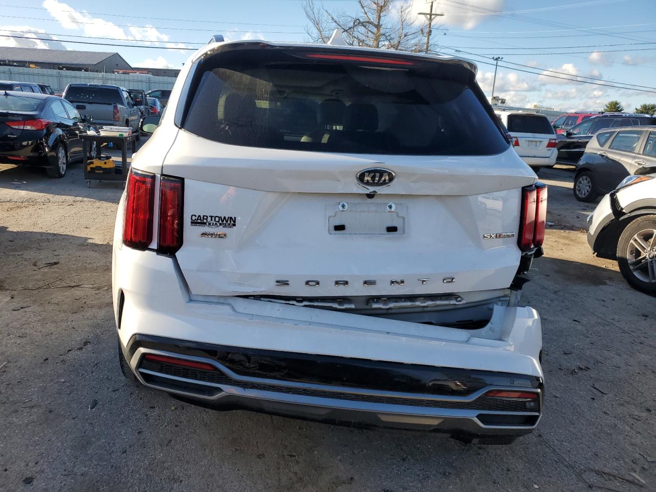 2021 KIA Sorento VIN 5XYRKDLF7MG053531 Copart auction photo, rear end / side damage thumbnail 6