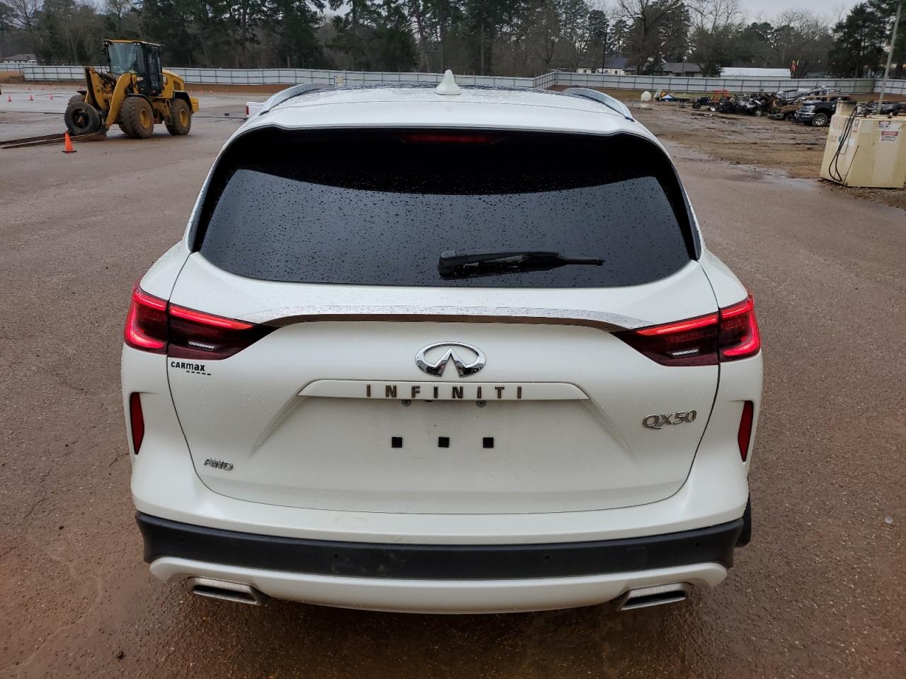 2021 Infiniti QX50 VIN 3PCAJ5BB9MF112350 Copart auction photo, front end / side damage thumbnail 6