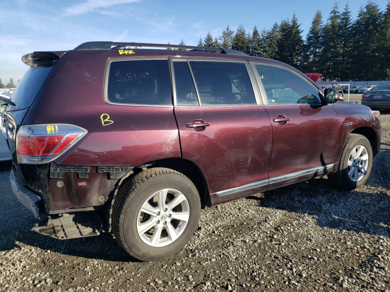 2011 Toyota Highlander VIN JTEBC3EH2B2002559 Copart auction photo, rear end / side damage thumbnail 3