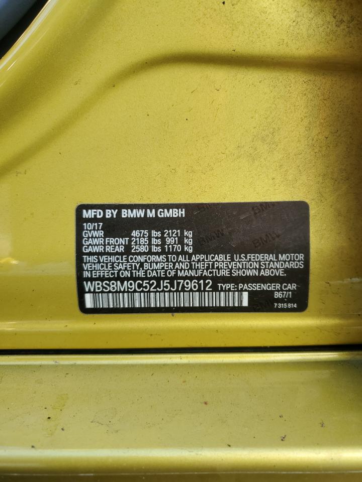 2018 BMW M3 VIN WBS8M9C52J5J79612 Copart auction photo, front end / undercarriage damage thumbnail 12
