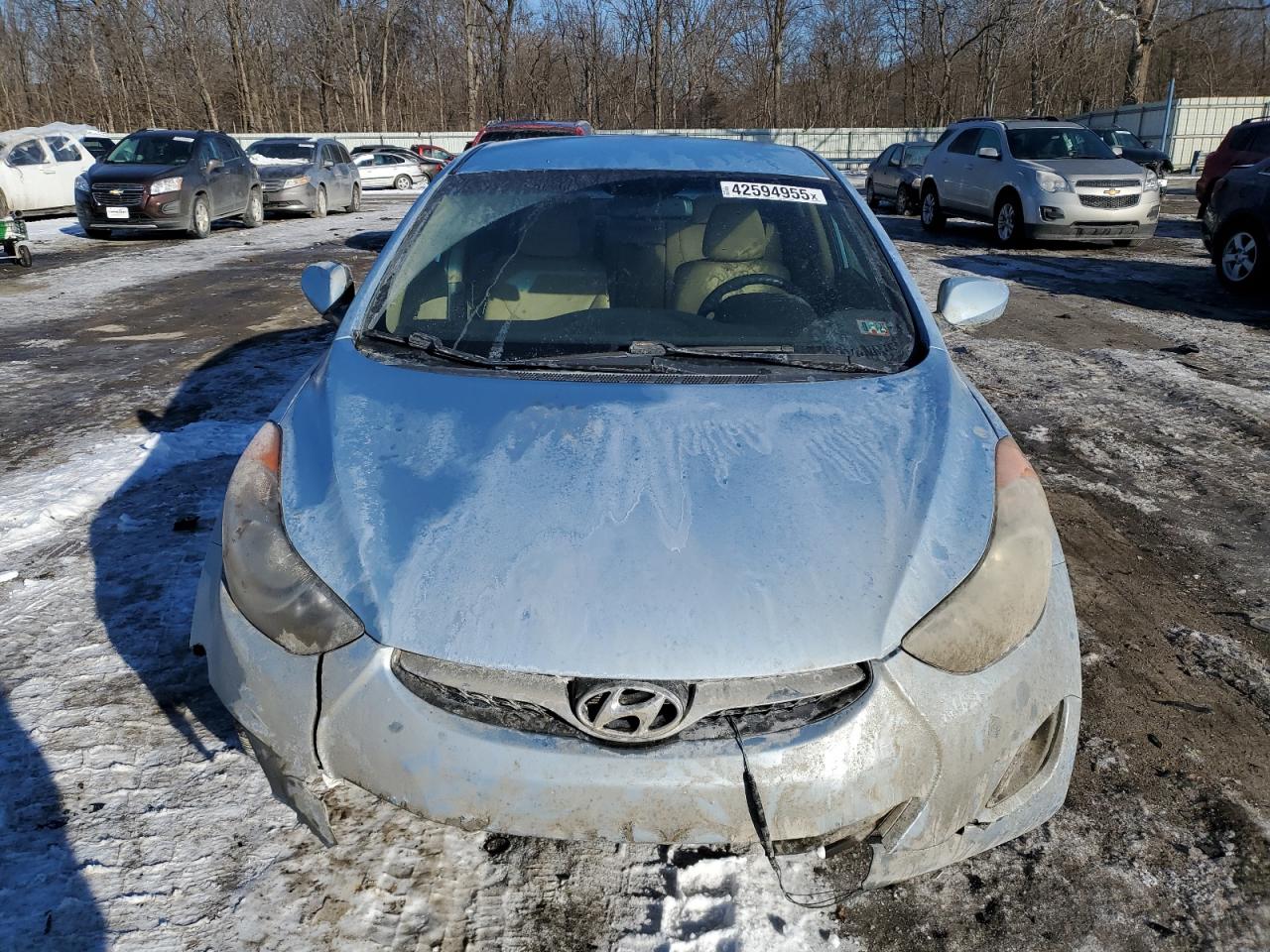 2011 Hyundai Elantra VIN KMHDH4AE8BU110801 Copart auction photo, burn - engine / front end damage thumbnail 5