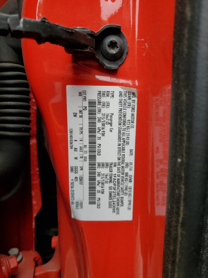 2014 Ford Focus VIN 1FADP3F27EL243095 Copart auction photo, front end damage thumbnail 15