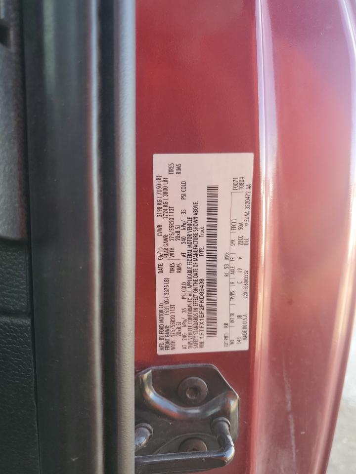 2015 Ford F-150 VIN 1FTFX1EF2FKD89438 Copart auction photo, front end / side damage thumbnail 12