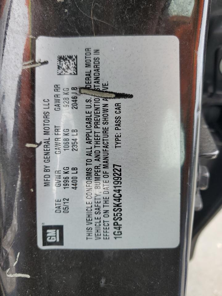 2012 Buick Verano VIN 1G4PS5SK4C4199227 Copart auction photo, front end / frame damage damage thumbnail 12