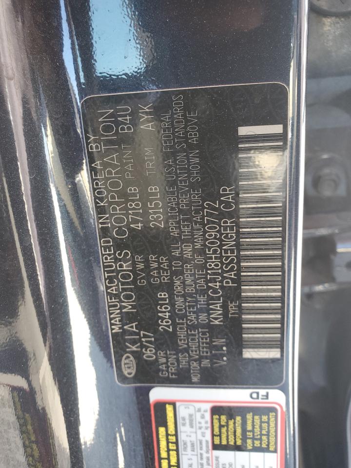 2017 KIA Cadenza VIN KNALC4J18H5090772 Copart auction photo, front end / minor dent/scratches damage thumbnail 12
