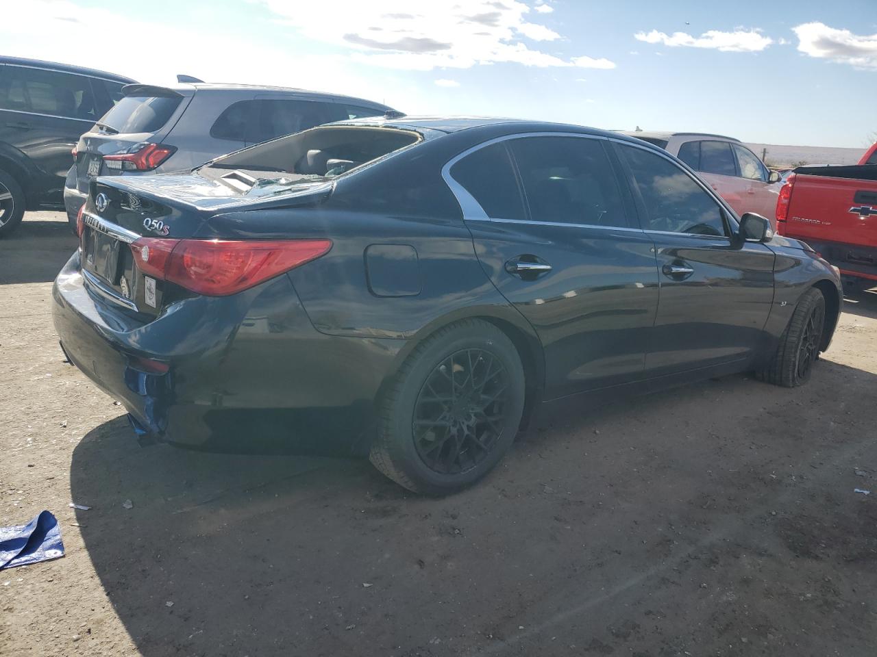 2015 Infiniti Q50 VIN JN1BV7AR4FM413026 Copart auction photo, front end / rear end damage thumbnail 3