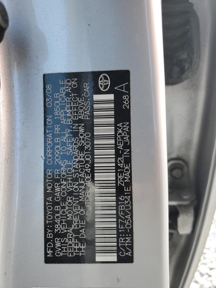 2009 Toyota Corolla VIN JTDBL40E49J013070 Copart auction photo, rear end damage thumbnail 12