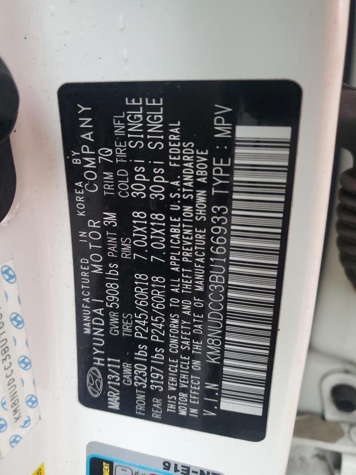 2011 Hyundai Veracruz VIN KM8NUDCC3BU166933 Copart auction photo, rear end / minor dent/scratches damage thumbnail 13
