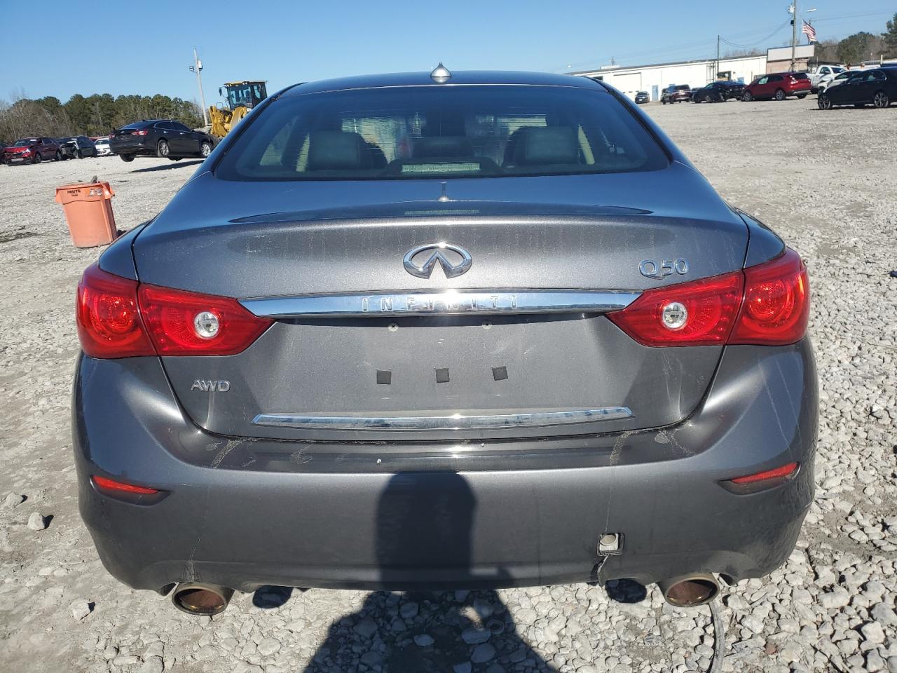 2015 Infiniti Q50 VIN JN1BV7AR1FM421486 Copart auction photo, front end / undercarriage damage thumbnail 6