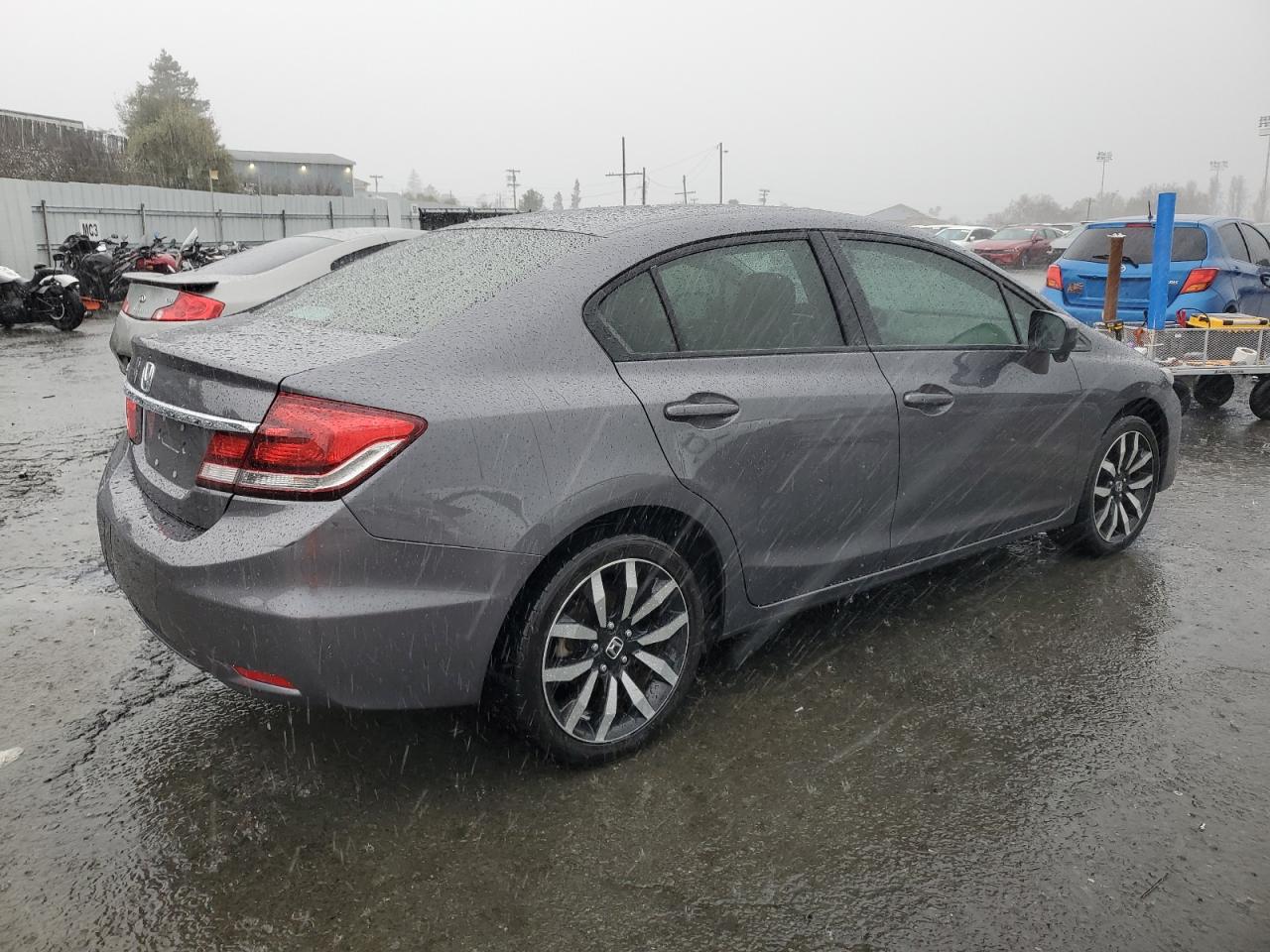 2015 Honda Civic VIN 2HGFB2F9XFH512117 Copart auction photo, side damage thumbnail 3