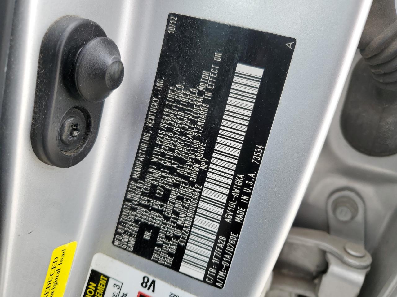 2013 Toyota Venza VIN 4T3ZA3BB9DU069842 Copart auction photo, front end damage thumbnail 13
