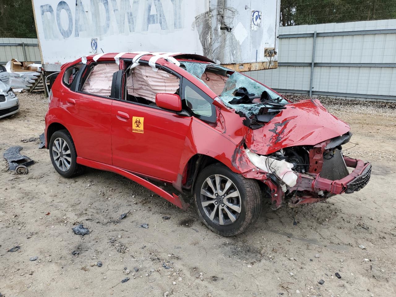 2013 Honda Fit VIN JHMGE8H66DC016066 Copart auction photo, all over damage thumbnail 4