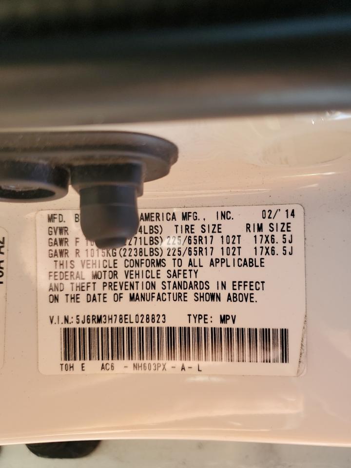 2014 Honda CR-V VIN 5J6RM3H78EL028823 Copart auction photo, side damage thumbnail 15