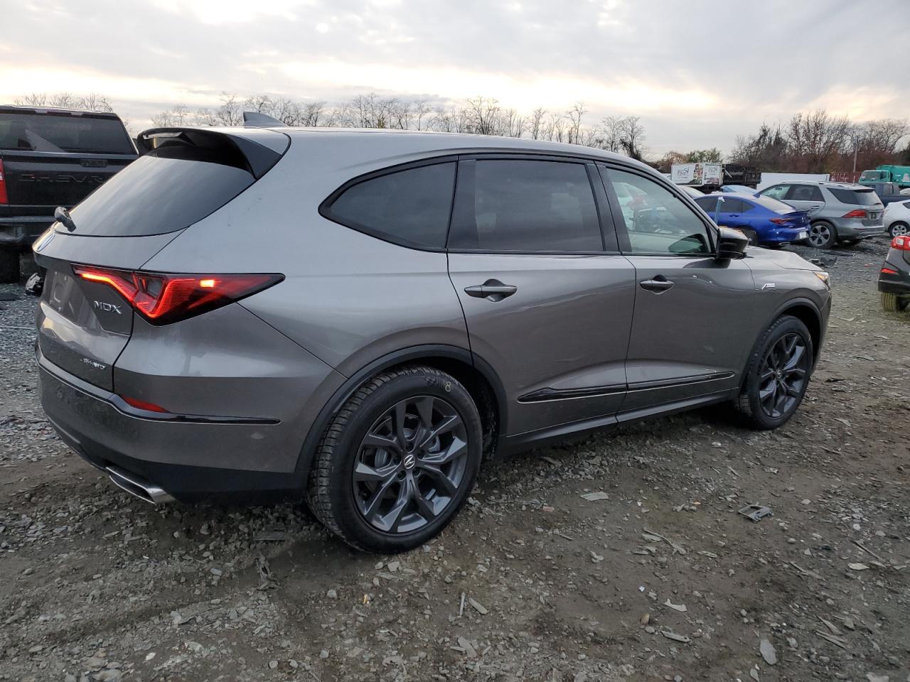 2022 Acura MDX VIN 5J8YE1H0XNL014400 Copart auction photo, side damage thumbnail 3