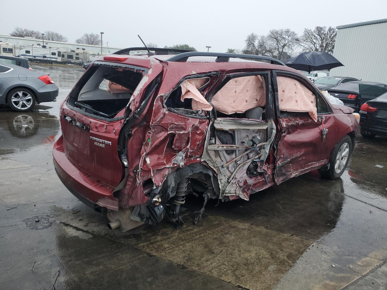 2015 Subaru Forester VIN JF2SJABC1FH840674 Copart auction photo, rollover damage thumbnail 3