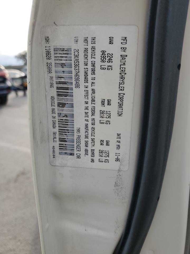 2007 Chrysler 300 VIN 2C3KA53G37H696486 Copart auction photo, front end damage thumbnail 12