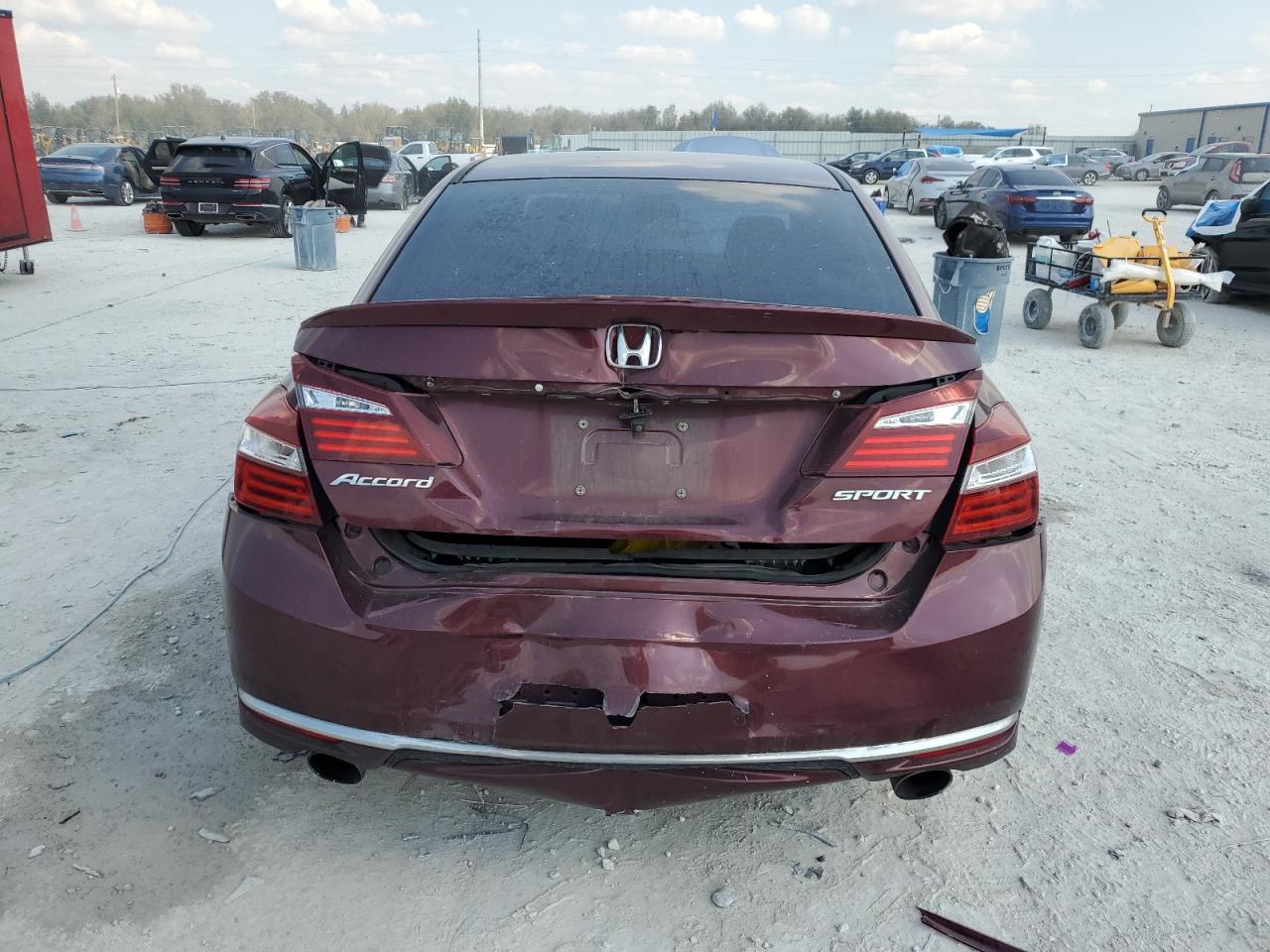2016 Honda Accord VIN 1HGCR2F50GA105306 Copart auction photo, rear end damage thumbnail 6