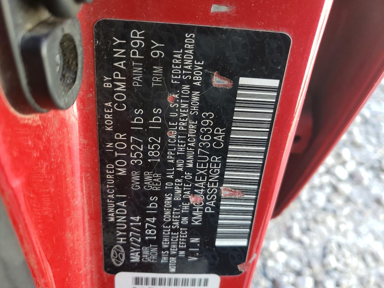 2014 Hyundai Accent VIN KMHCU4AEXEU736393 Copart auction photo, rear end / minor dent/scratches damage thumbnail 12