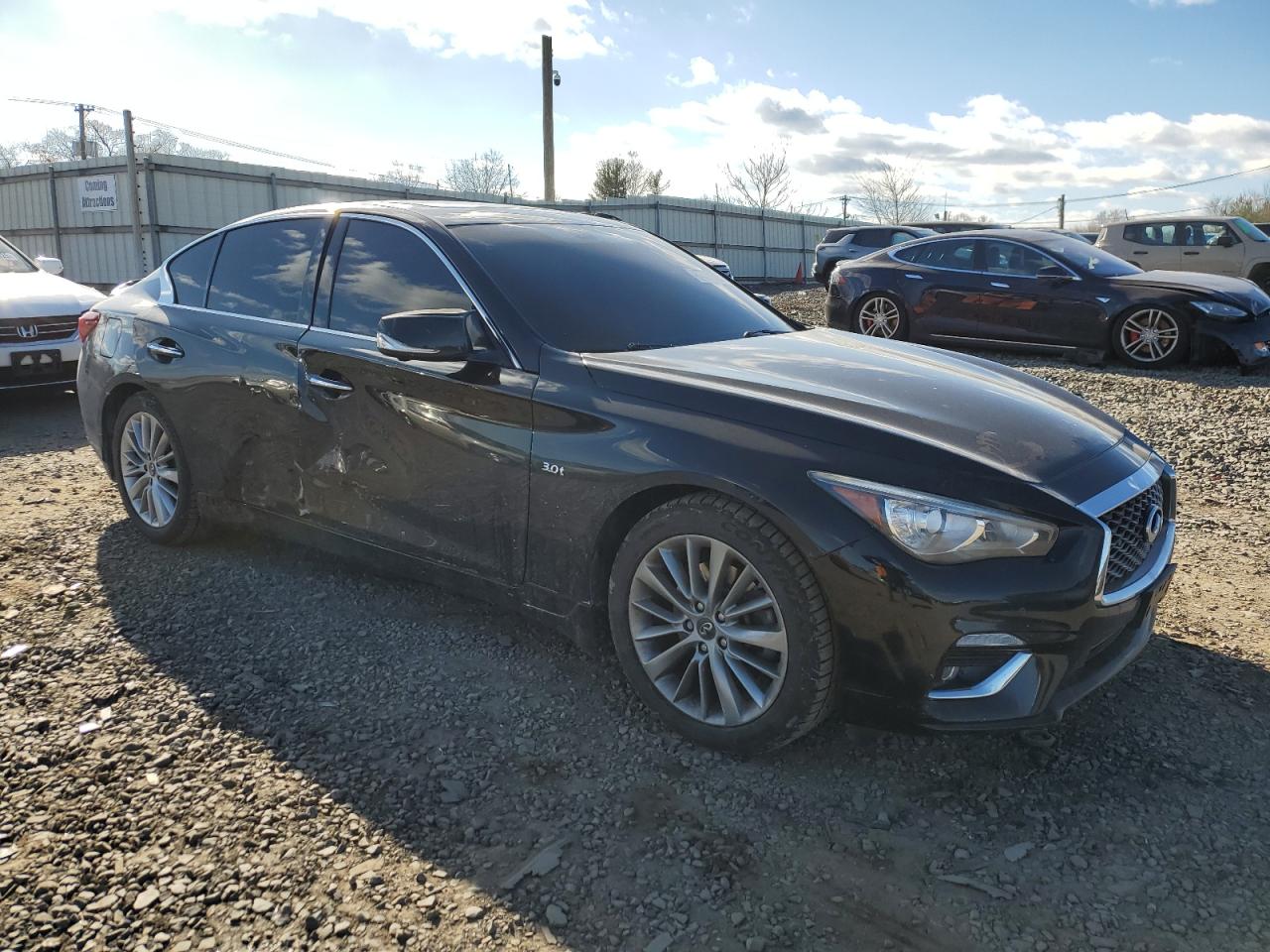 2018 Infiniti Q50 VIN JN1EV7AR9JM437313 Copart auction photo, side damage thumbnail 4
