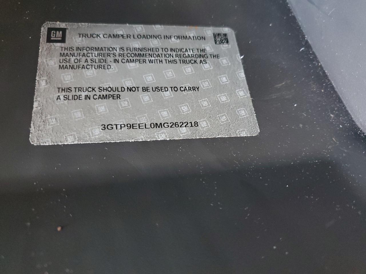 2021 GMC Sierra VIN 3GTP9EEL0MG262218 Copart auction photo, stripped / mechanical damage thumbnail 13