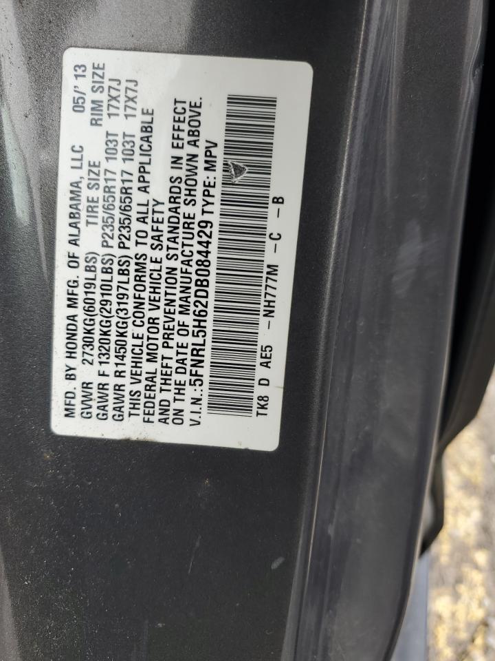 2013 Honda Odyssey VIN 5FNRL5H62DB084429 Copart auction photo, front end damage thumbnail 13