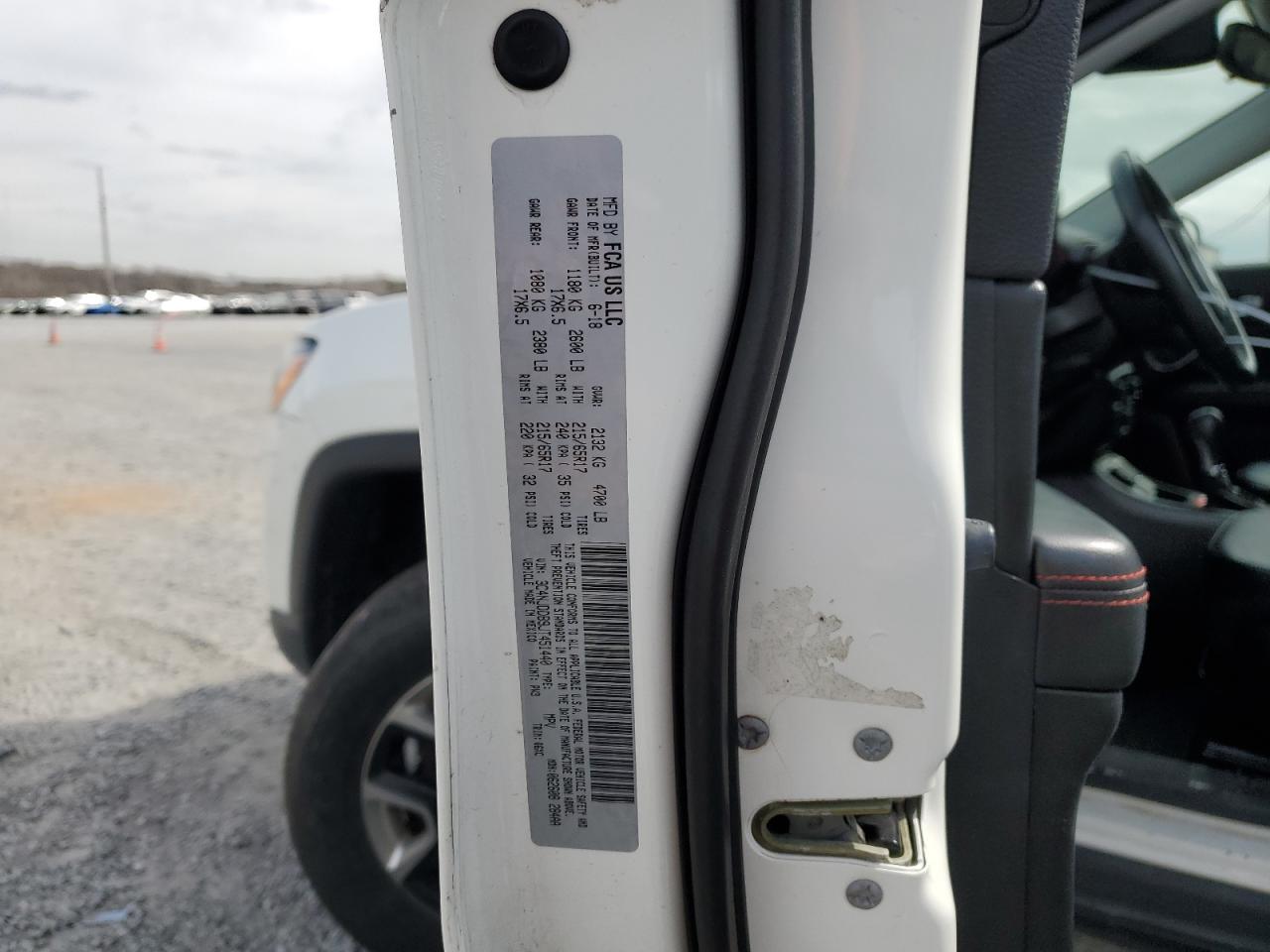 2018 Jeep Compass VIN 3C4NJDDB9JT451440 Copart auction photo, undercarriage / side damage thumbnail 16
