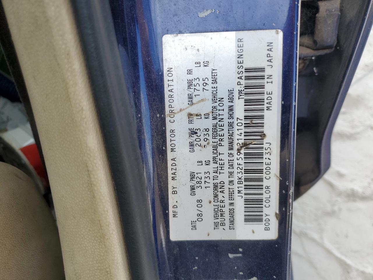 2009 Mazda 3 VIN JM1BK32F591214107 Copart auction photo, all over / undercarriage damage thumbnail 12