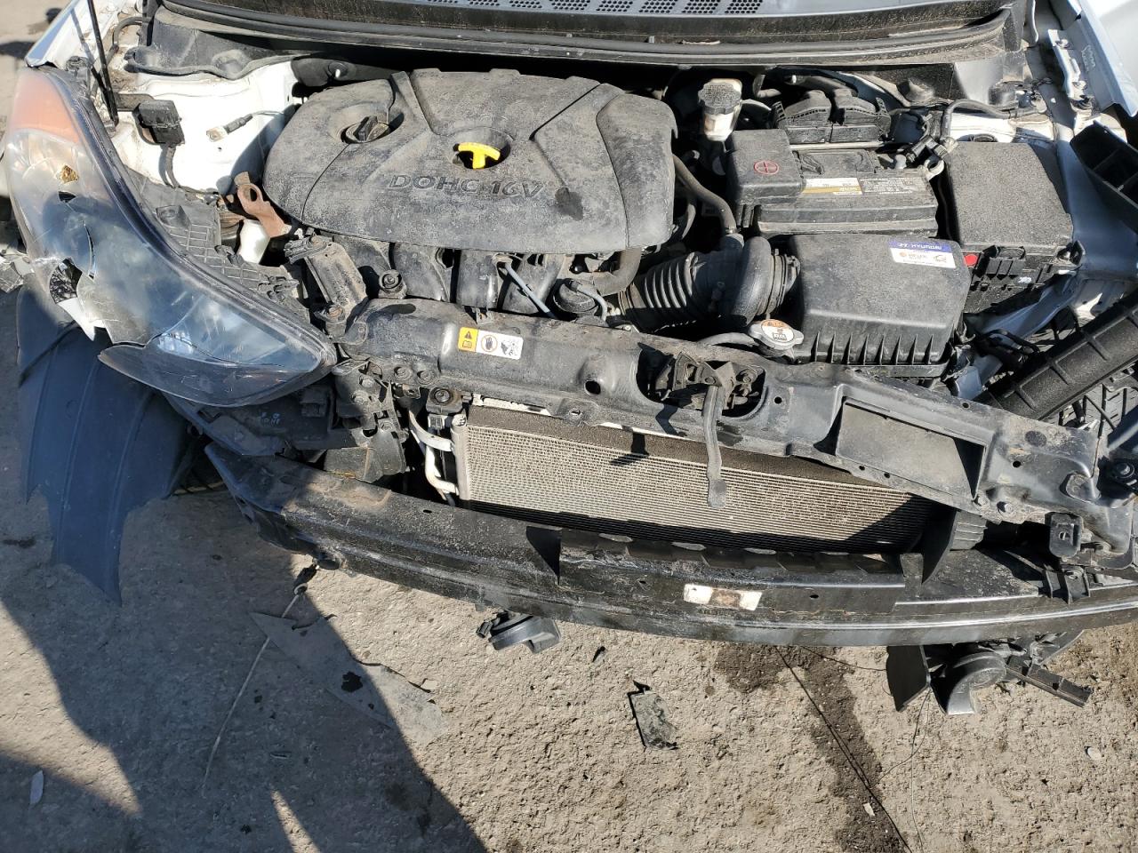 2013 Hyundai Elantra VIN KMHDH4AEXDU965809 Copart auction photo, front end / top/roof damage thumbnail 13