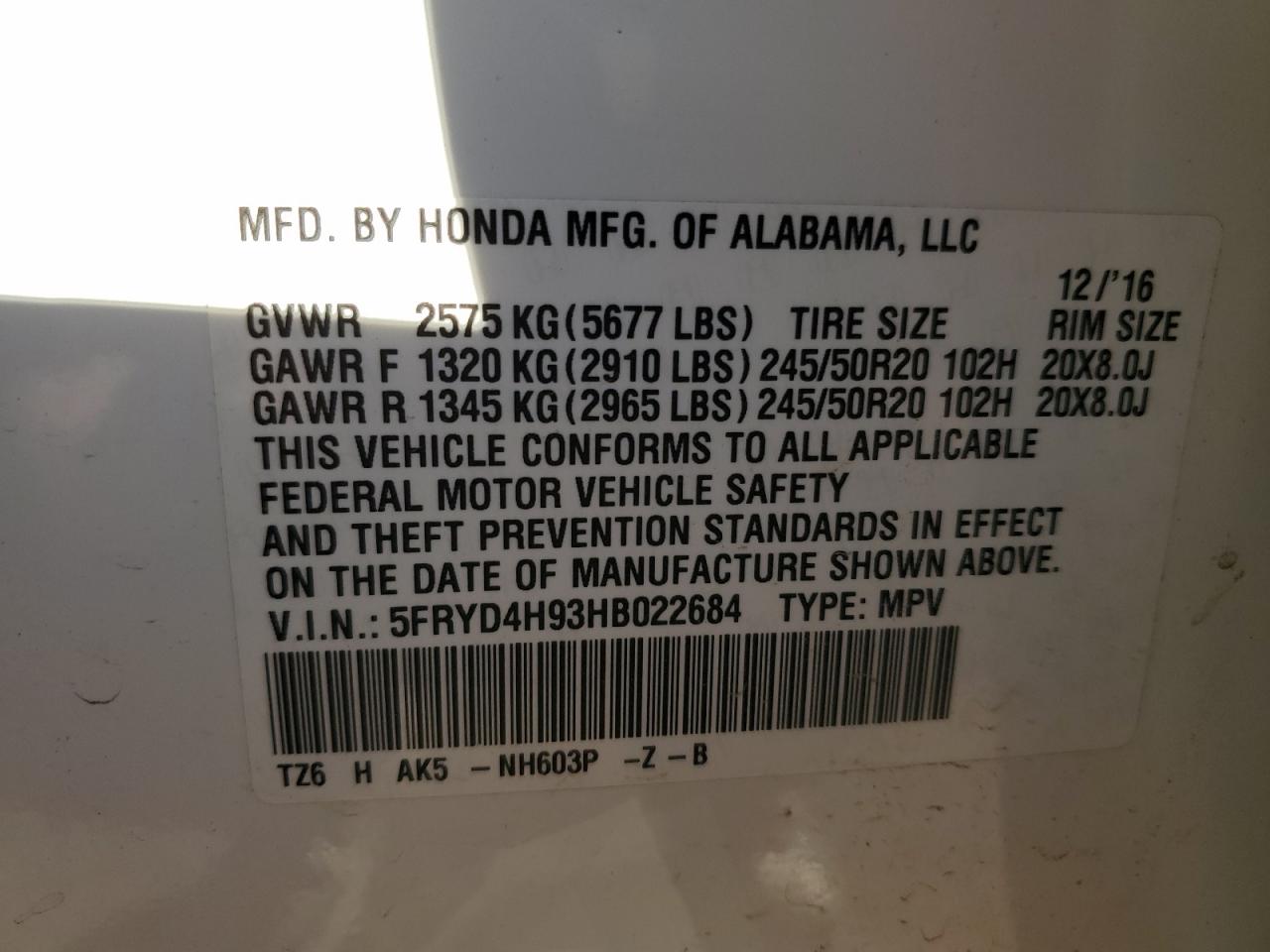 2017 Acura MDX VIN 5FRYD4H93HB022684 Copart auction photo, front end / side damage thumbnail 14