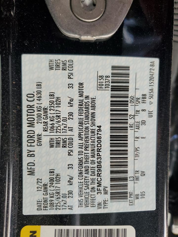 2023 Ford Bronco VIN 3FMCR9B63PRD08794 Copart auction photo, all over / minor dent/scratches damage thumbnail 13