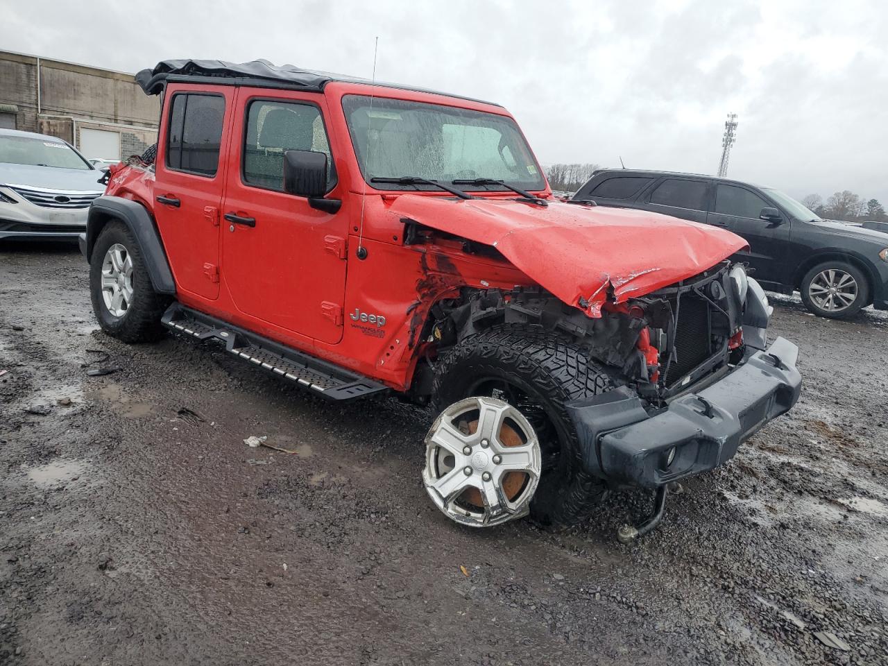 2020 Jeep Wrangler VIN 1C4HJXDGXLW201745 Copart auction photo, all over damage thumbnail 4