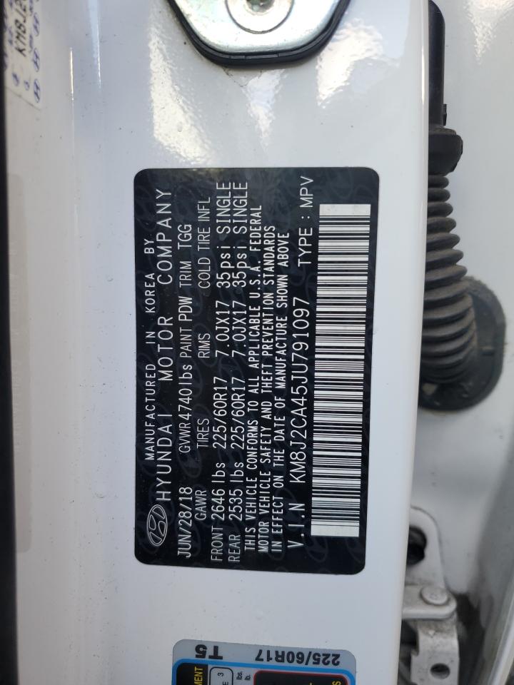 2018 Hyundai Tucson VIN KM8J2CA45JU791097 Copart auction photo, vandalism damage thumbnail 13