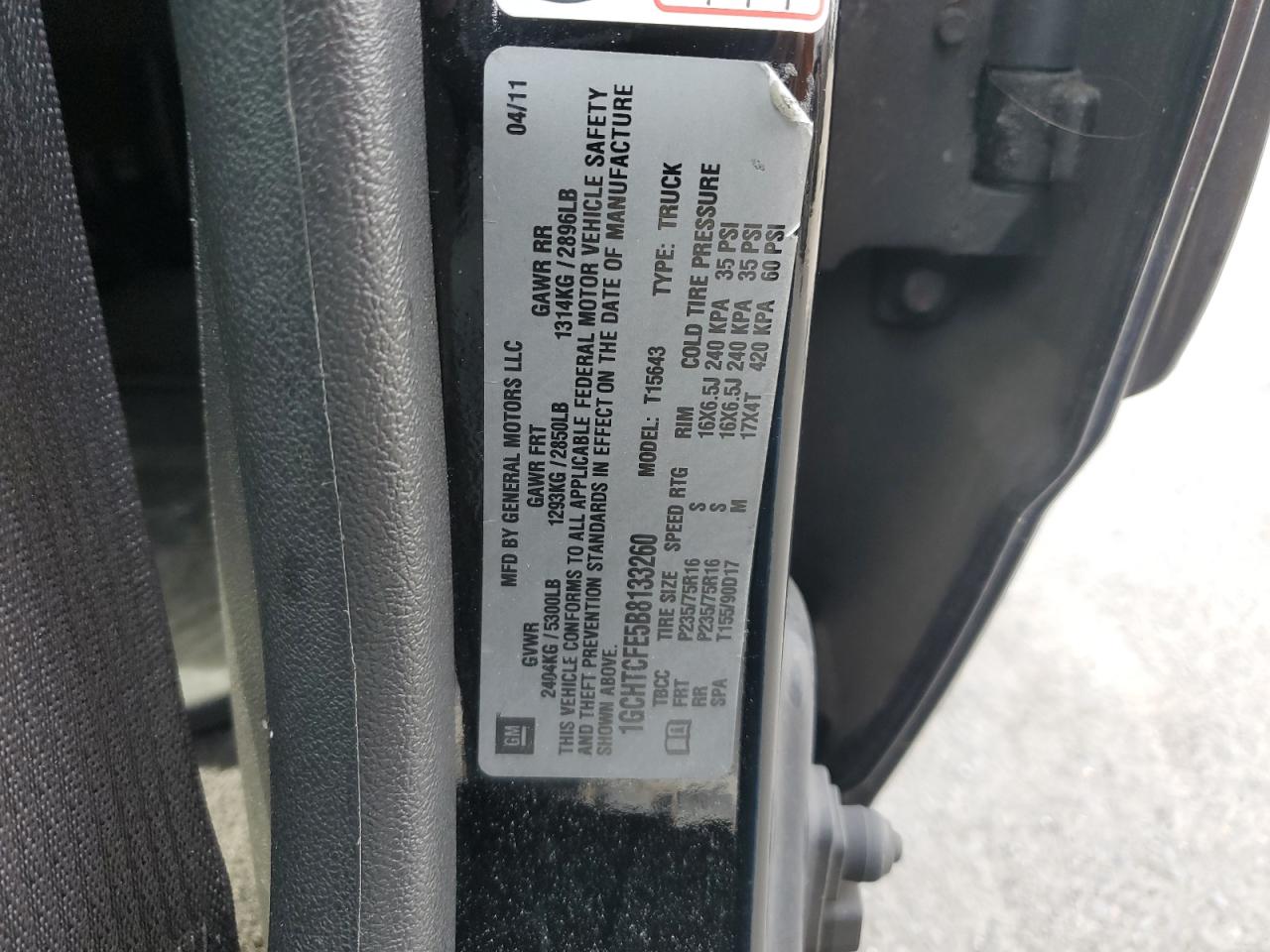 2011 Chevrolet Colorado VIN 1GCHTCFE5B8133260 Copart auction photo, rear end / undercarriage damage thumbnail 12