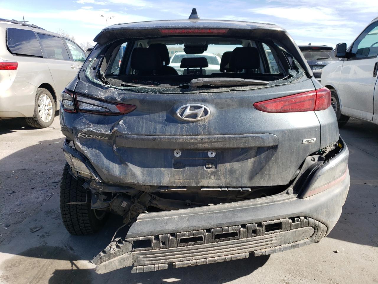 2022 Hyundai Kona VIN KM8K2CAB5NU901686 Copart auction photo, rear end / front end damage thumbnail 6