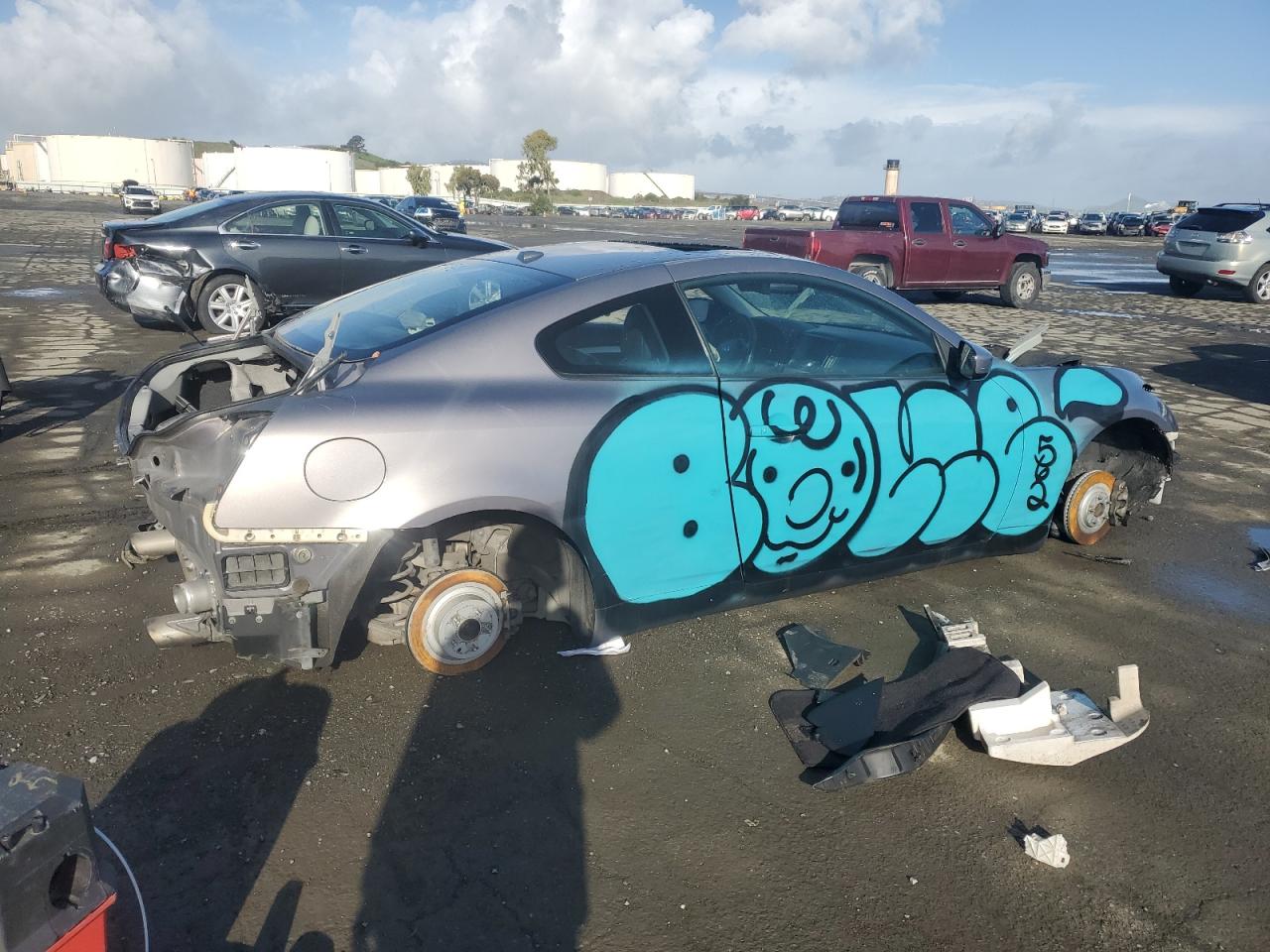 2008 Infiniti G VIN JNKCV64E18M113952 Copart auction photo, stripped damage thumbnail 3